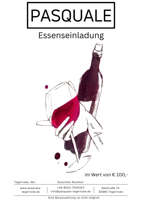 100,- Euro Gutschein für Speisen und Getränke